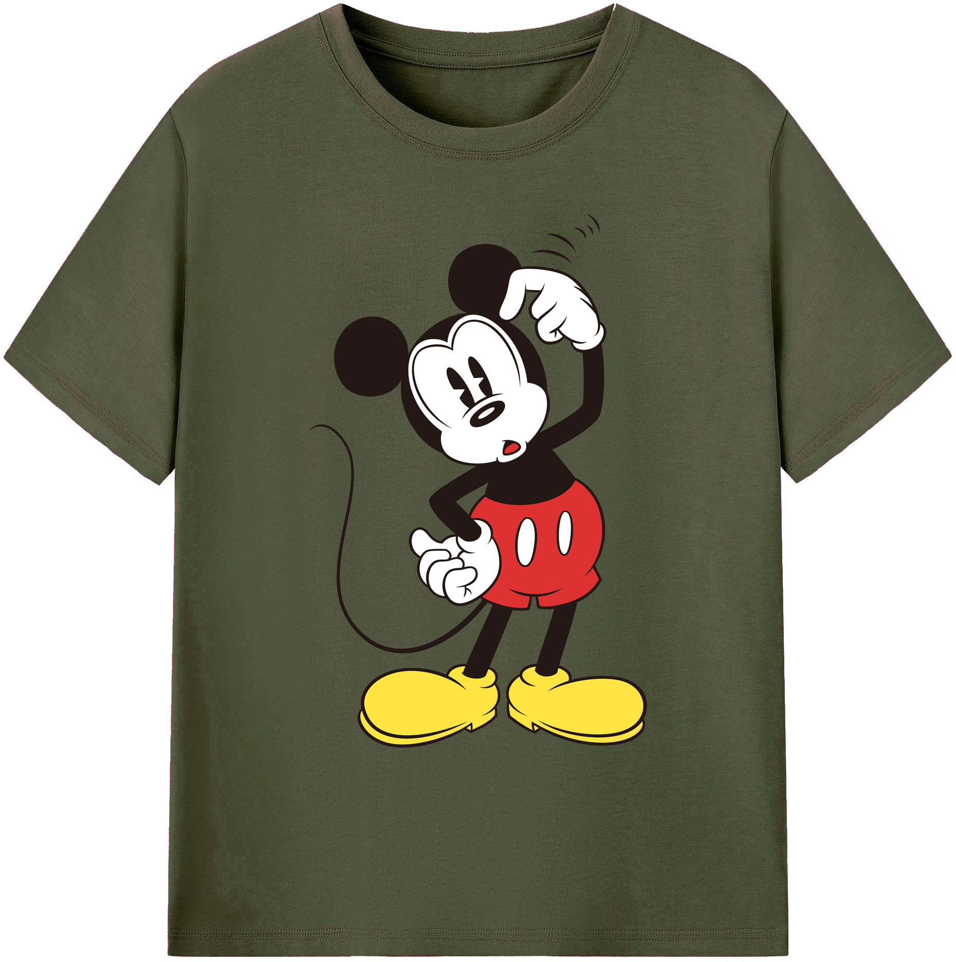 ミッキーマウス Mickey Mouse 綿100％ メンズ半袖Tシャツ｜肌触りやわらか＆通気性